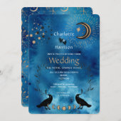 Wiccan Magic Constellation Ungewöhnliche Hochzeit Einladung (Vorne/Hinten)