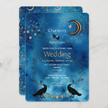 Wiccan Magic Constellation Ungewöhnliche Hochzeit Einladung<br><div class="desc">Blau,  Schwarz und Gold; ungewöhnliches Design ideal,  wenn Sie eine Heirat,  Wiccan oder Magic Thema,  mit voll bearbeitbarem Skripttext.</div>