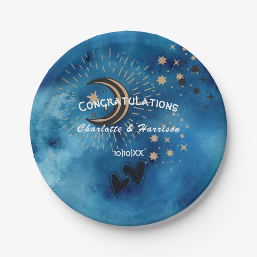 Wiccan Magic Constellation Ungewöhnliche Hochzeit Pappteller (Vorderseite)