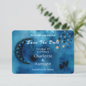 Wiccan Magic Constellation Ungewöhnliche Hochzeit Save The Date (Stehend Vorderseite)