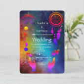 Wiccan Magic Ungewöhnliche Hochzeit Einladung (Stehend Vorderseite)