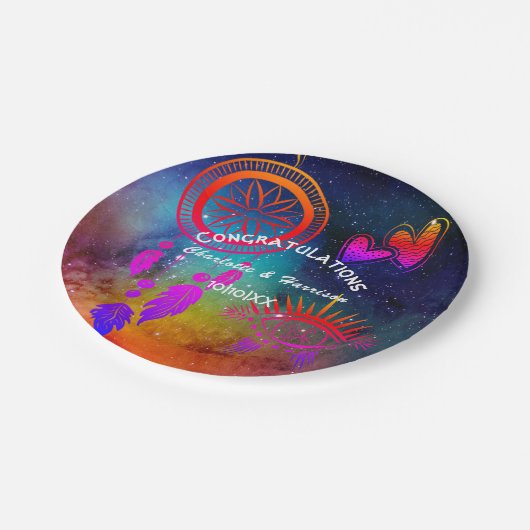 Wiccan Magic Ungewöhnliche Hochzeit Pappteller (Schrägansicht)