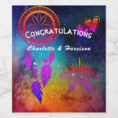 Wiccan Magic Ungewöhnliche Hochzeit Weinetikett (Einzelnes Label)