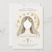 Wiccan Moon Boho Celestial Brautparty Einladung (Vorderseite)