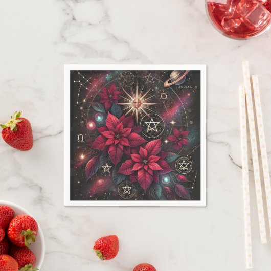 Wiccan Night Sky Poinsettia Decoupage Napkins Serviette (Beispiel)