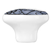 Wiccan Pagan Lila und Black Moon Knoblauch Keramikknauf (Seitenansicht)