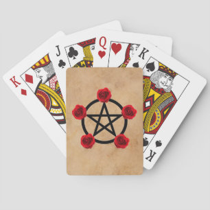 Wiccan Pagan Pentagram Rose Kartenspielen Spielkarten