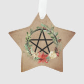 Wiccan Pagan Wreath Pentagramm Ornament (Rückseite)