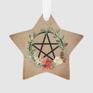 Wiccan Pagan Wreath Pentagramm Ornament