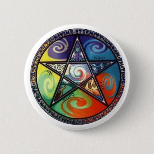 Wiccan Pentagram Button (Vorderseite)