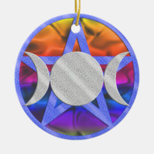 Wiccan Pentagram-Dreiergruppen-Göttin-Verzierung Keramikornament