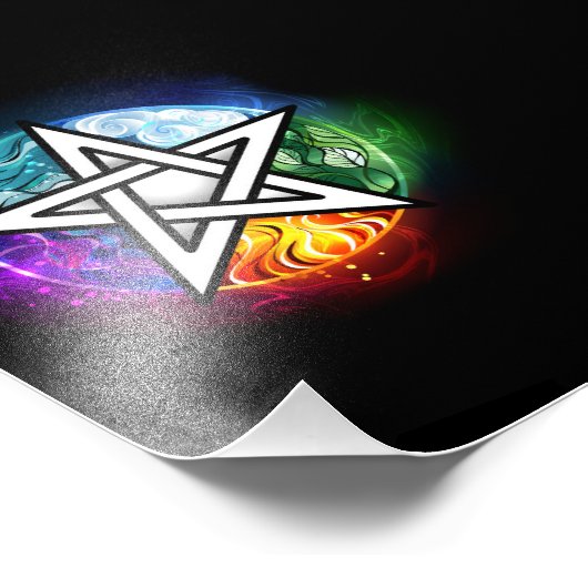 Wiccan pentagram fotodruck (Ecke)