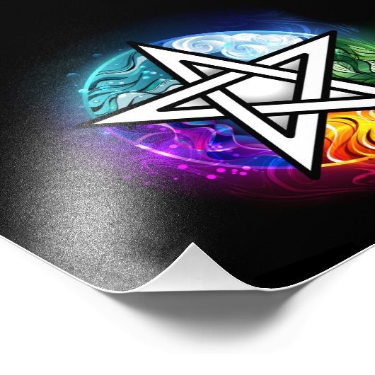 Wiccan pentagram fotodruck (Ecke)