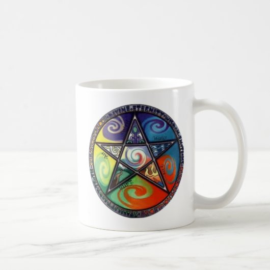 Wiccan Pentagram Kaffeetasse (Rechts)