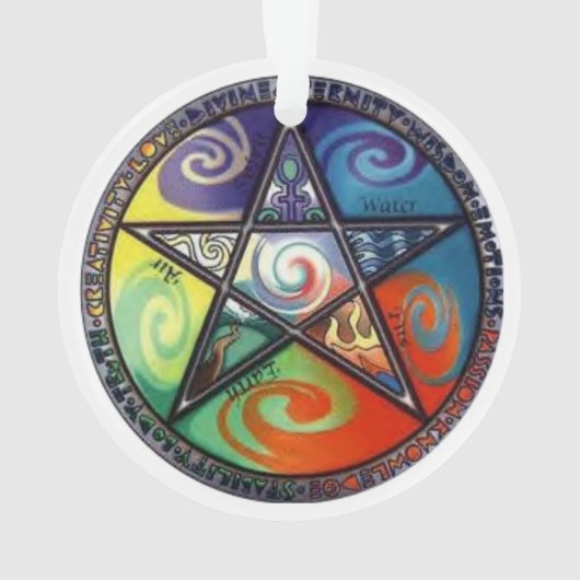 Wiccan Pentagram Ornament (Rückseite)