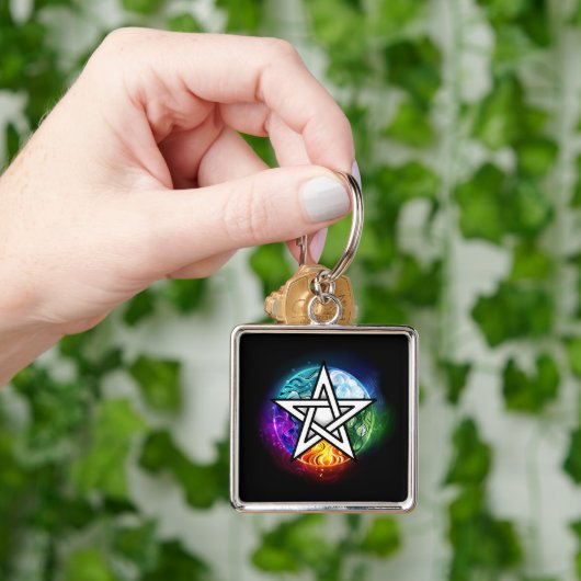 Wiccan pentagram schlüsselanhänger (Hand)