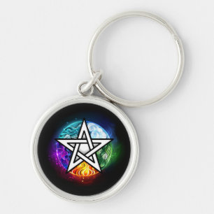 Wiccan pentagram schlüsselanhänger