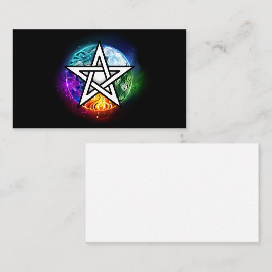 Wiccan pentagram visitenkarte (Vorne/Hinten)