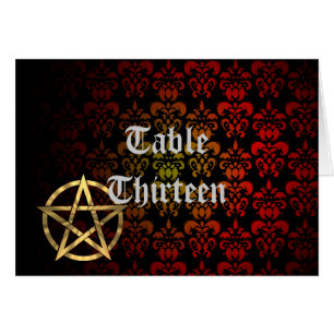 Wiccan Pentagramm Tischnummer Karte