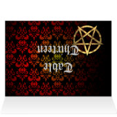 Wiccan Pentagramm Tischnummer Karte (Innenansicht Horizontal (Oben))