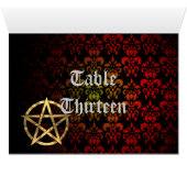 Wiccan Pentagramm Tischnummer Karte (Innenansicht Horizontal (Unten))