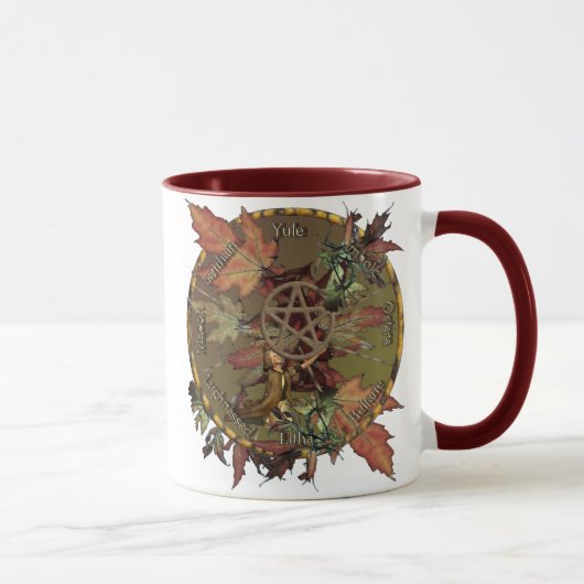 Wiccan Rad mit der Pentagramm-Tasse Tasse (Rechts)
