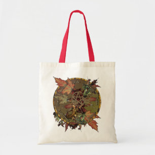 Wiccan Rad mit Pentagramm-Leinwand-Taschen-Tasche Tragetasche
