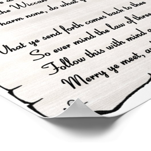 Wiccan Rede Poster (Ecke)