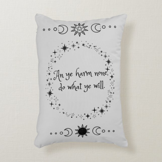 Wiccan Rede Throw Pillow Dekokissen (Vorderseite(Vertikal))