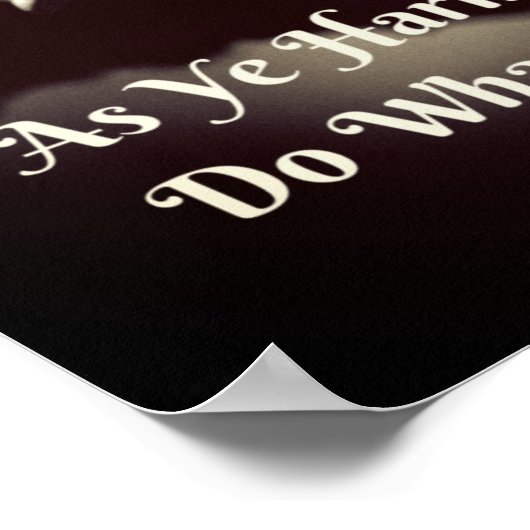 Wiccan Rede Zitat Poster als dein Harm Keine (Ecke)