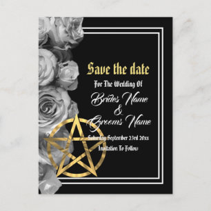 Wiccan schwarzes wedding Save the Date Ankündigungspostkarte
