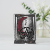Wiccan Silver Crescent Moon New Age Postkarte (Stehend Vorderseite)
