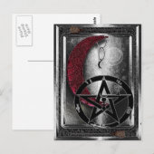 Wiccan Silver Crescent Moon New Age Postkarte (Vorne/Hinten)