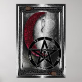 Wiccan Silver Cresent Moon & Pentagramm Poster (Vorne)