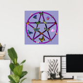 Wiccan Star und Butterfliegen Poster (Heimbüro)