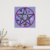 Wiccan Star und Butterfliegen Poster (Küche)