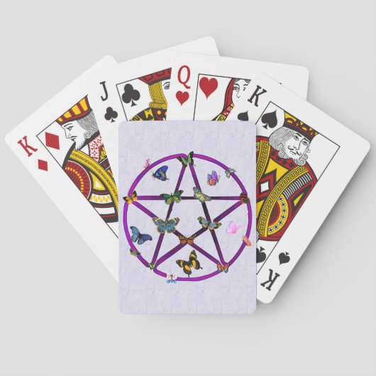 Wiccan Star und Butterfliegen Spielkarten (Rückseite)