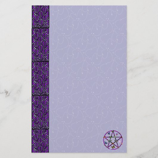 Wiccan Star und Schmetterlinge Briefpapier (Vorderseite)