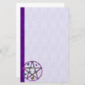 Wiccan Stern und Schmetterlinge Briefpapier (Vorne/Hinten)