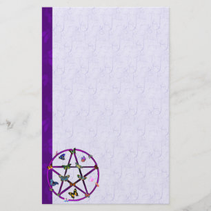 Wiccan Stern und Schmetterlinge Briefpapier