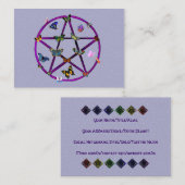 Wiccan Stern und Schmetterlinge Visitenkarte (Vorne/Hinten)