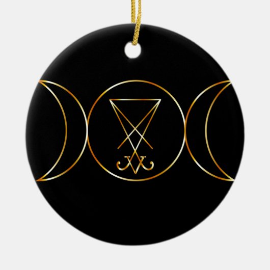 Wiccan Symbol, dreifache Göttin Keramik Ornament (Vorne)