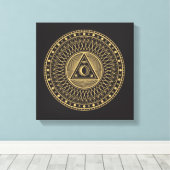 Wiccan-Symbol Leinwanddruck (Insitu (Holzboden))