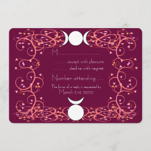 Wiccan Wedding RSVP - Horned God & Triple Goddess Einladung