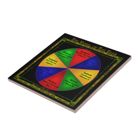Wiccan Wheel the Year Keramik Tile Fliese (Seite)