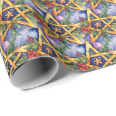 Wiccan Winter Solstice Weihnachten Holly Pentagram Geschenkpapier (Rolleneckpunkt)