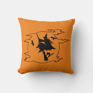 Wich und Besen Halloween Kissen