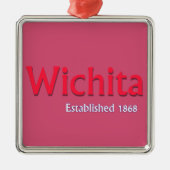 Wichita Established Premium Square Silbernes Ornament (Vorne)