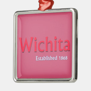 Wichita Established Premium Square Silbernes Ornament