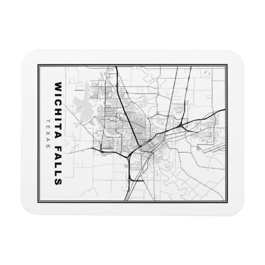 Wichita Falls Map Magnet (Horizontal)